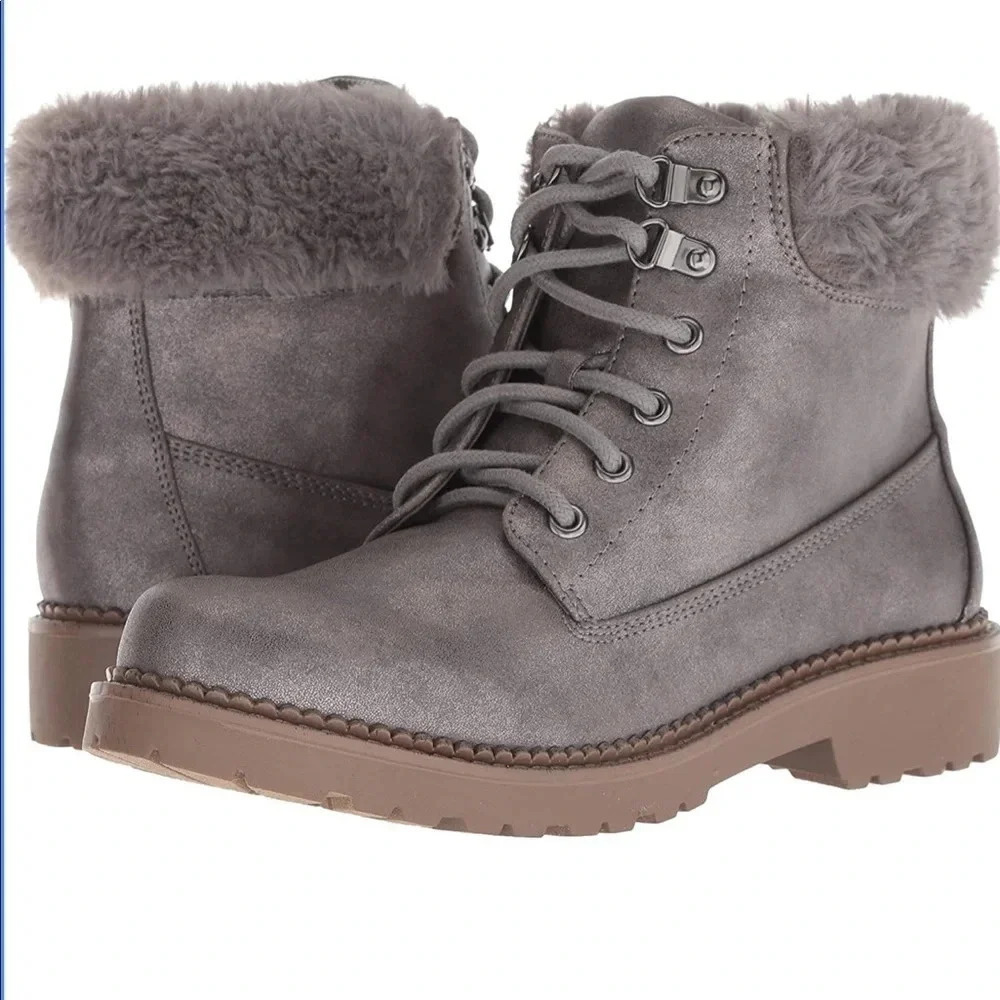 ESPRIT Chelsea Gray Metallic Hiking Boots